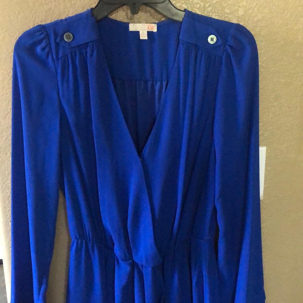 Blue long sleeve dress